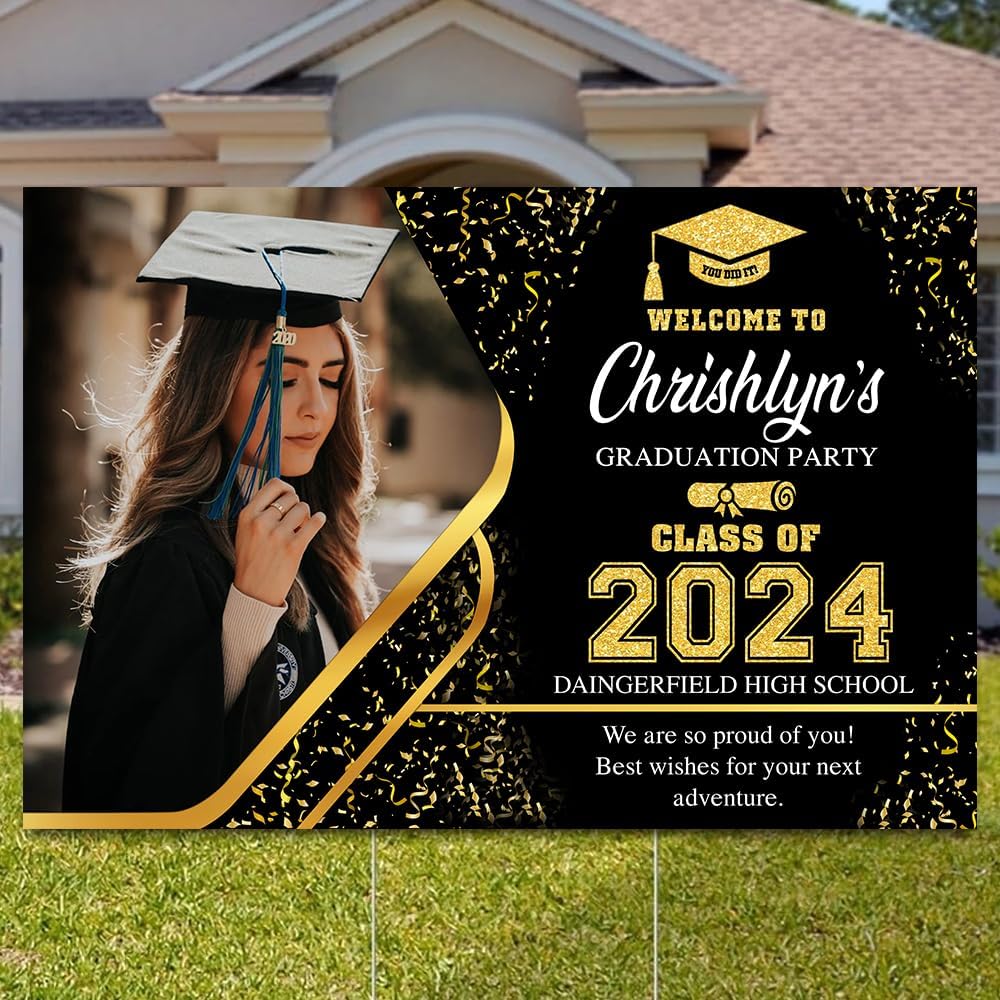 Amazon.com : Personalized Graduation Welcome Sign, Graduation Sign With ...