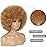 JSDshine Afro Wig - Soft 70s Afro Wig For Women Blonde Afro Kinky Curly Hair Wigs With Bangs Ash Blonde Short Curly Wig For Men Bouncy Afro Puff Synthetic Hair Afro Wig For Daily Party Use