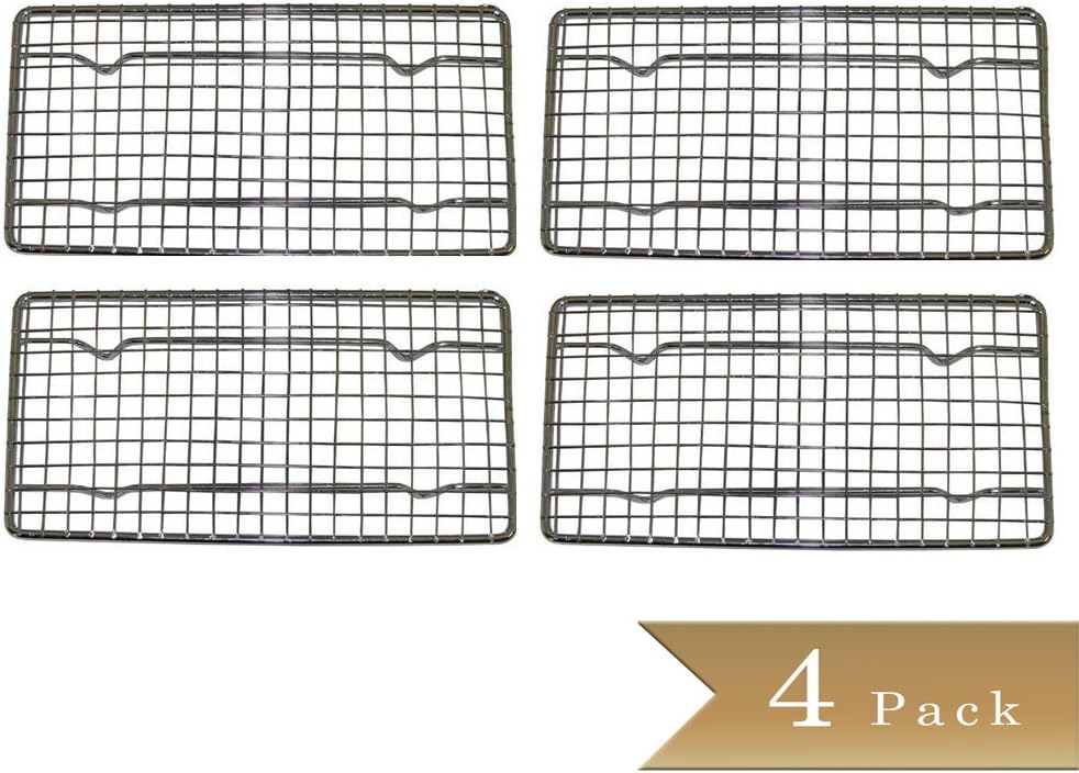 Set of 4 - TrueCraftware Heavy-Duty Cooling Rack - Chrome Plated Wire Grid - 4¼ x 8? Inches
