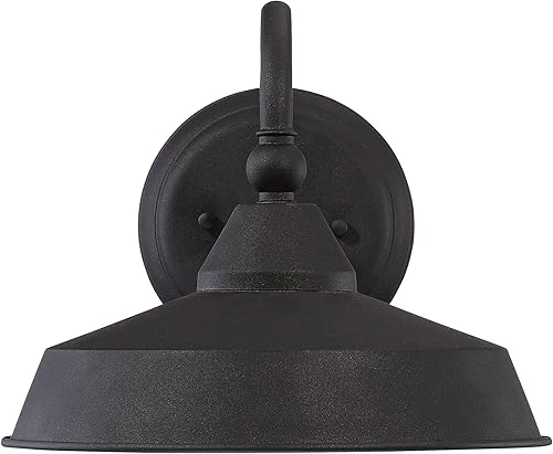 Miniatura 6 de John Timberland Willard - Lámpara de granero industrial rústica para exteriores, con textura de cuello de cisne LED negro de 8 3/4 pulgadas para