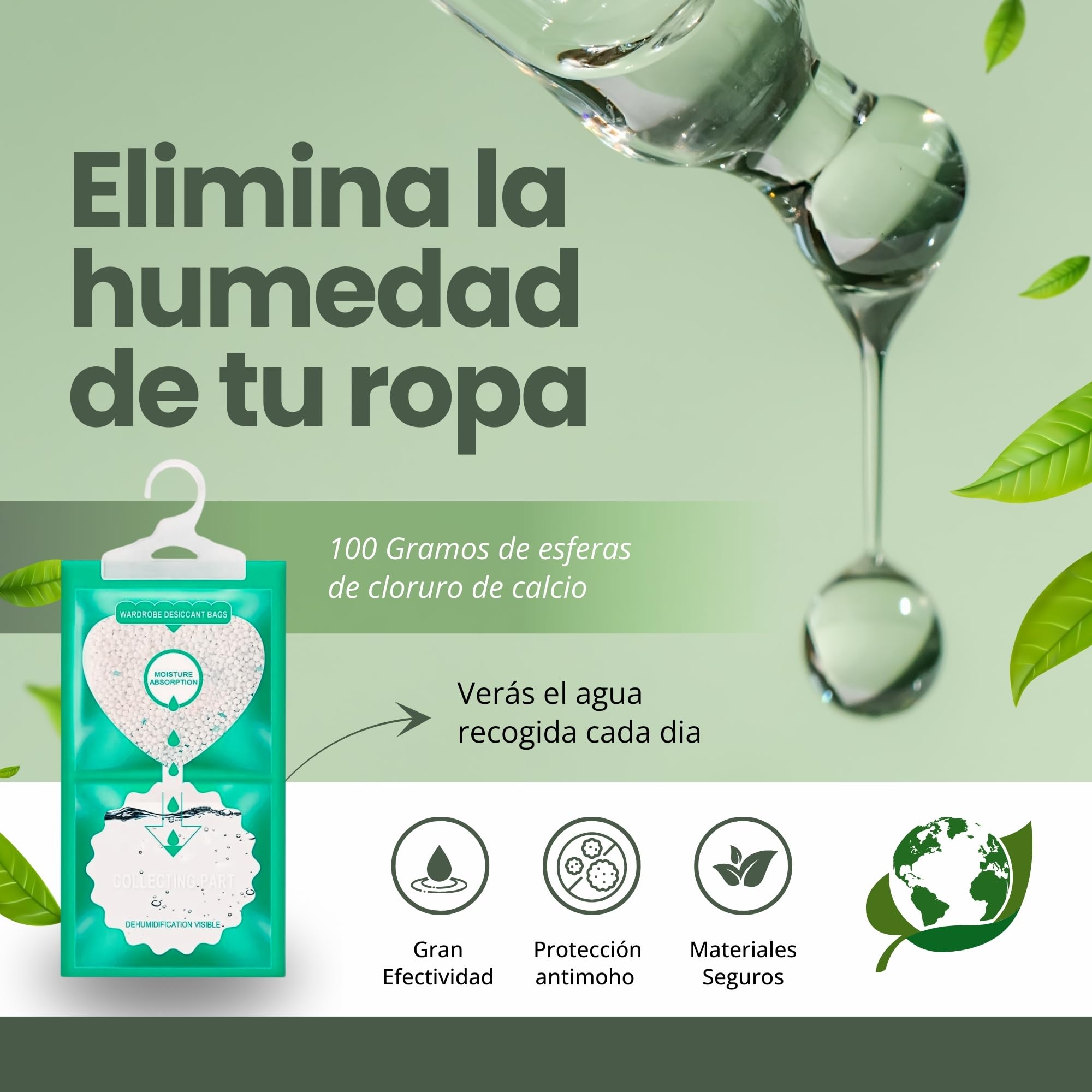 Pack 5 Bolsas Antihumedad con Percha | Absorbe Humedad y Previene Moho | Deshumidificador para Armarios, Ropa y Espacios Cerrados – KAI KOA