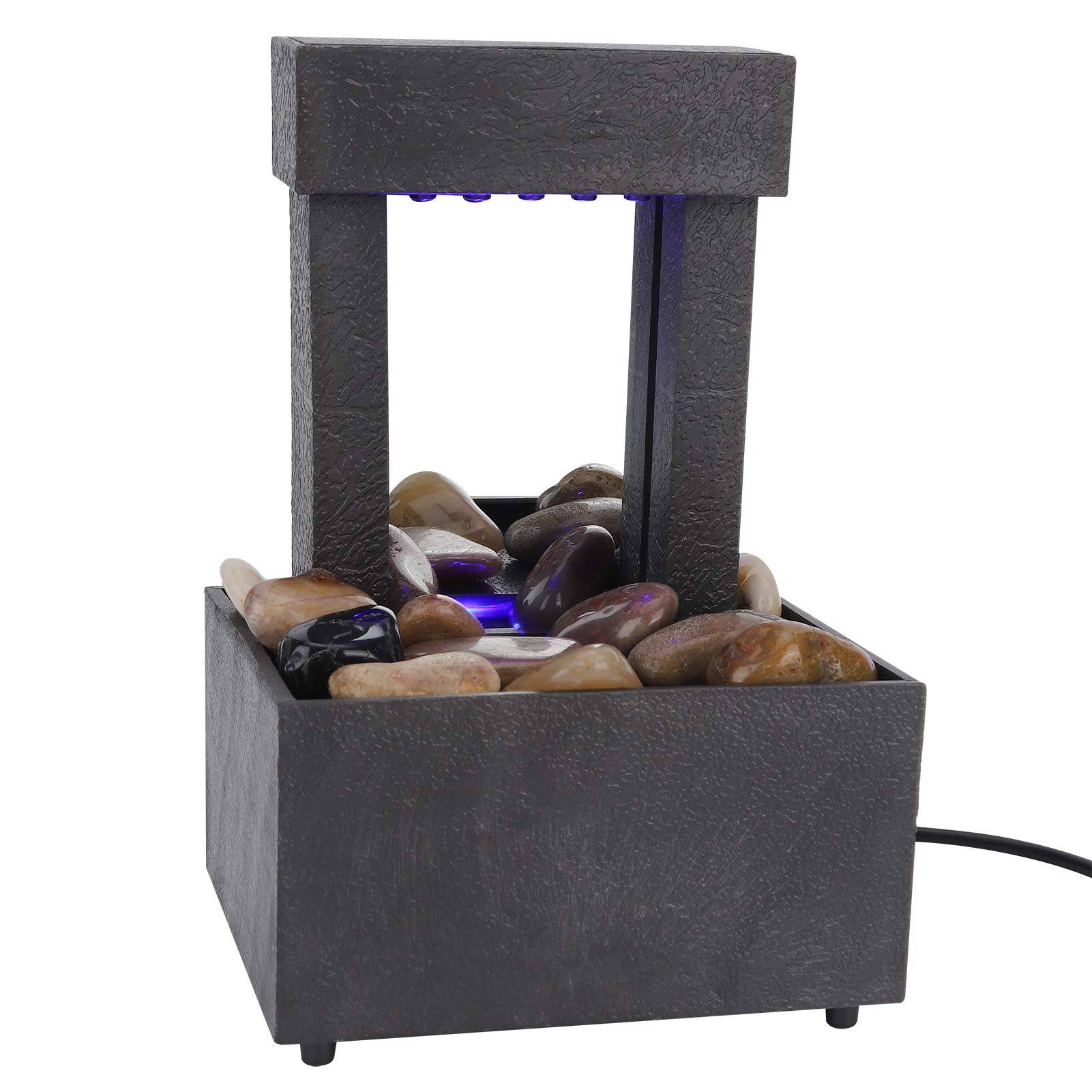 Fontanelle da Interno, Fontana a Cascata Leggera Zen, Fontana da Meditazione Zen con Luce LED, per Casa Ufficio Camera da Letto Soggiorno