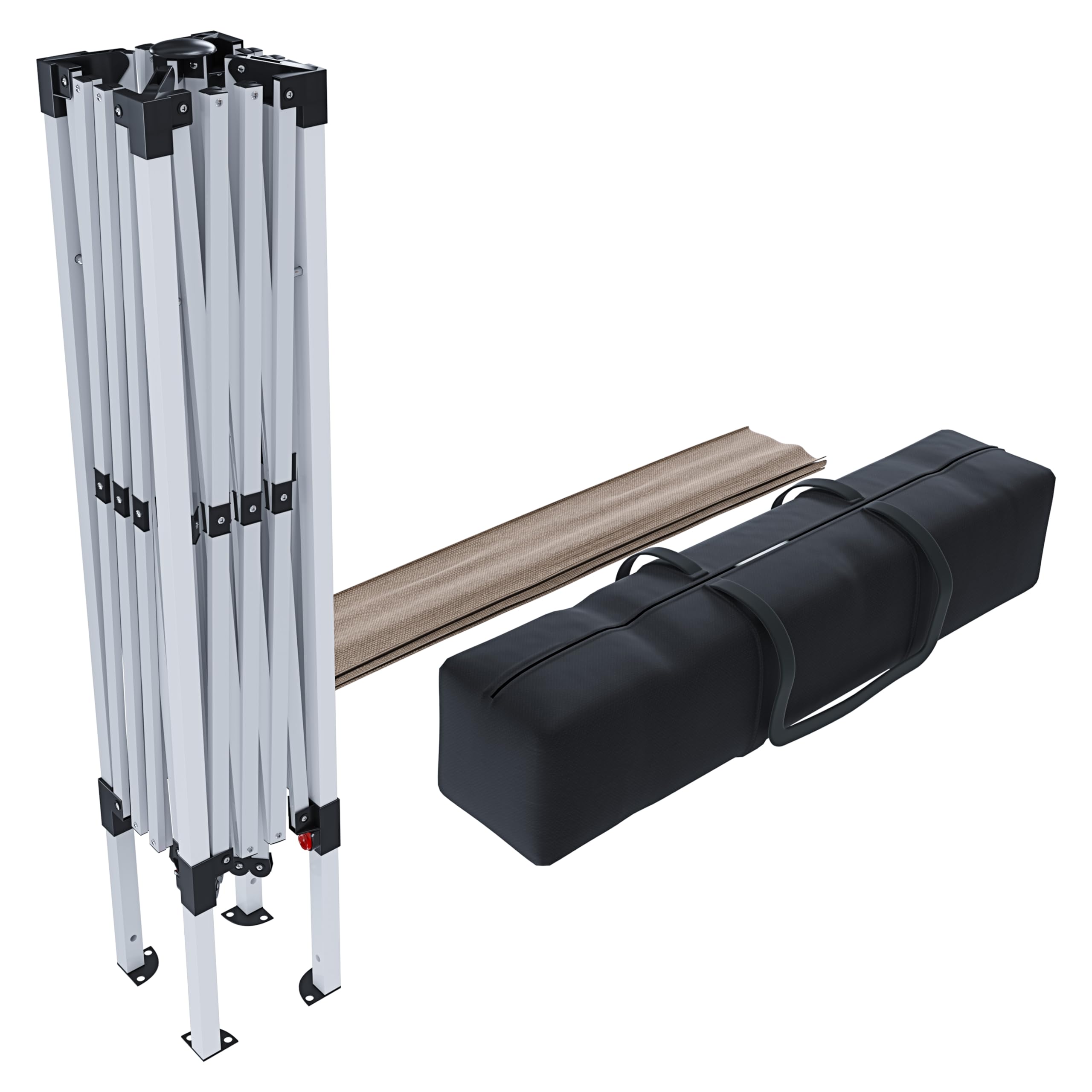 Gazebo Pieghevole 3x3m Idrorepellente Struttura Acciaio Copertura 160g/m² Tortora