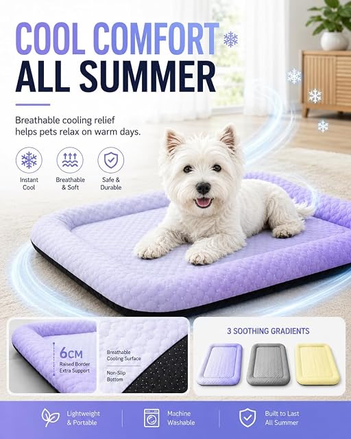 Foto 3 de 8 de WANWEN Alfombrilla refrigerante para Perros y Gatos, portátil Lavable Cama refrigeración para Mascotas