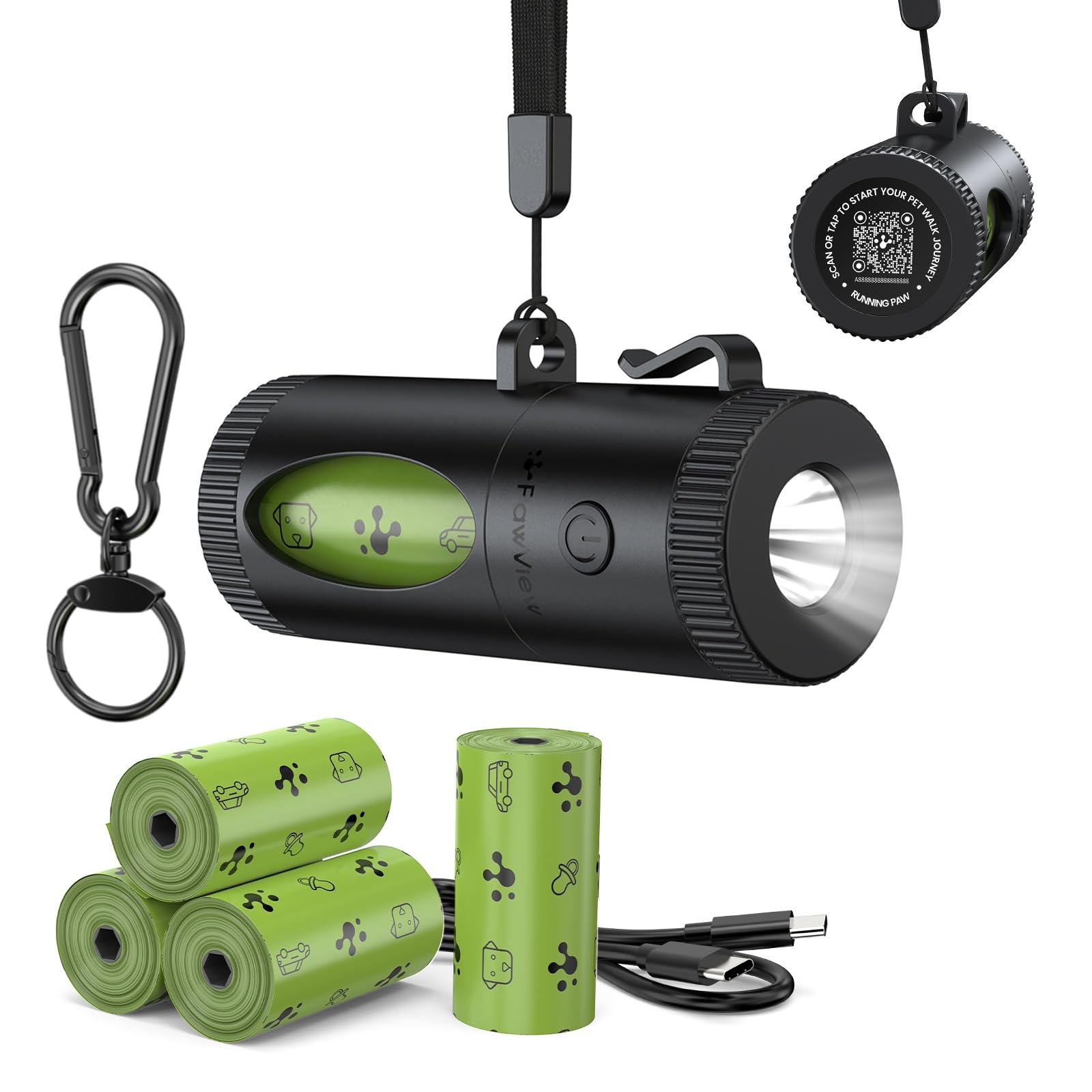 Plus de galère dans le noir grâce au distributeur de sacs à déjections canines avec lampe de poche
