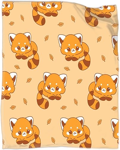 Manta de panda rojo, regalos para amantes del panda rojo de 80 x 60 pulgadas para adultos, manta de forro polar muy suave para cama, sofá