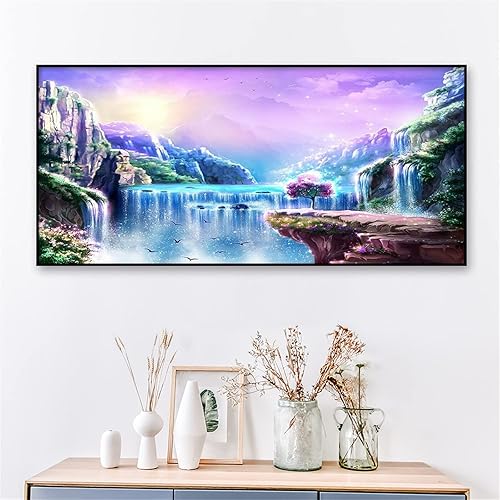 Kits de pintura de diamantes de bricolaje para adultos paisaje colorido gran 5D pintura de diamante por números kit completo de bordado de diamantes