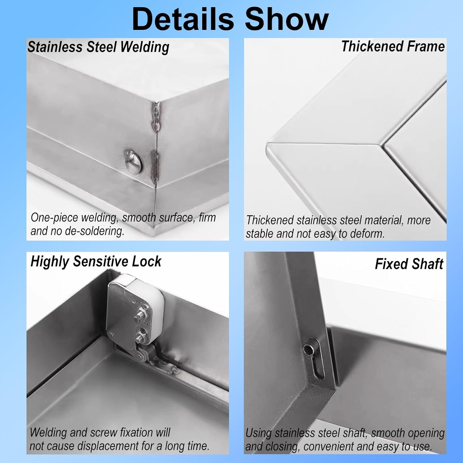 1pc Durable Stainless Steel Push Type Access Panel - Waterproof Inspection Door for Easy Maintenance and Installation(55x100cm)