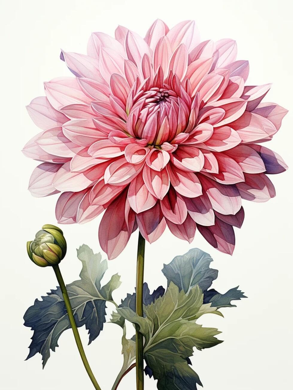 RKFLGEW Flowers 14CT Cross-Stitch Kits Pink Dahlia Cross Stitch Kits Embroidery Starter Set for Beginners DIY Home Decoration 40x50cm