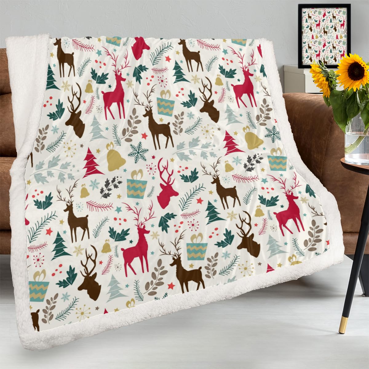 Elegant Comfort Fleece-Decke Mit Weihnachtsmotiv - 127x152 Cm, Superweich, Maschinenwaschbar