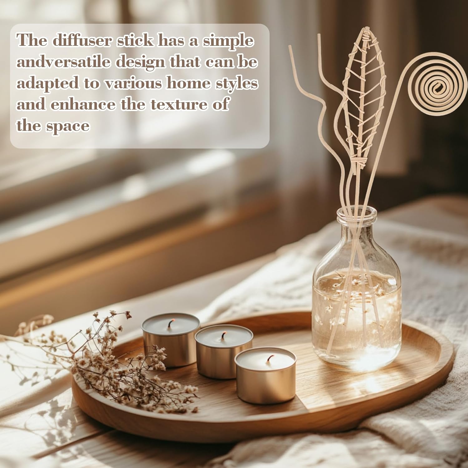 Reed Diffuser Sticks - 20PCS Rattan Reed Diffuser Sticks Natural Rattan Wood Essential Oil Diffuser Sticks, Keep Fragrance Scent for Home, Living Room, Bathroom, Bedroom, Office, Decor - Image 7