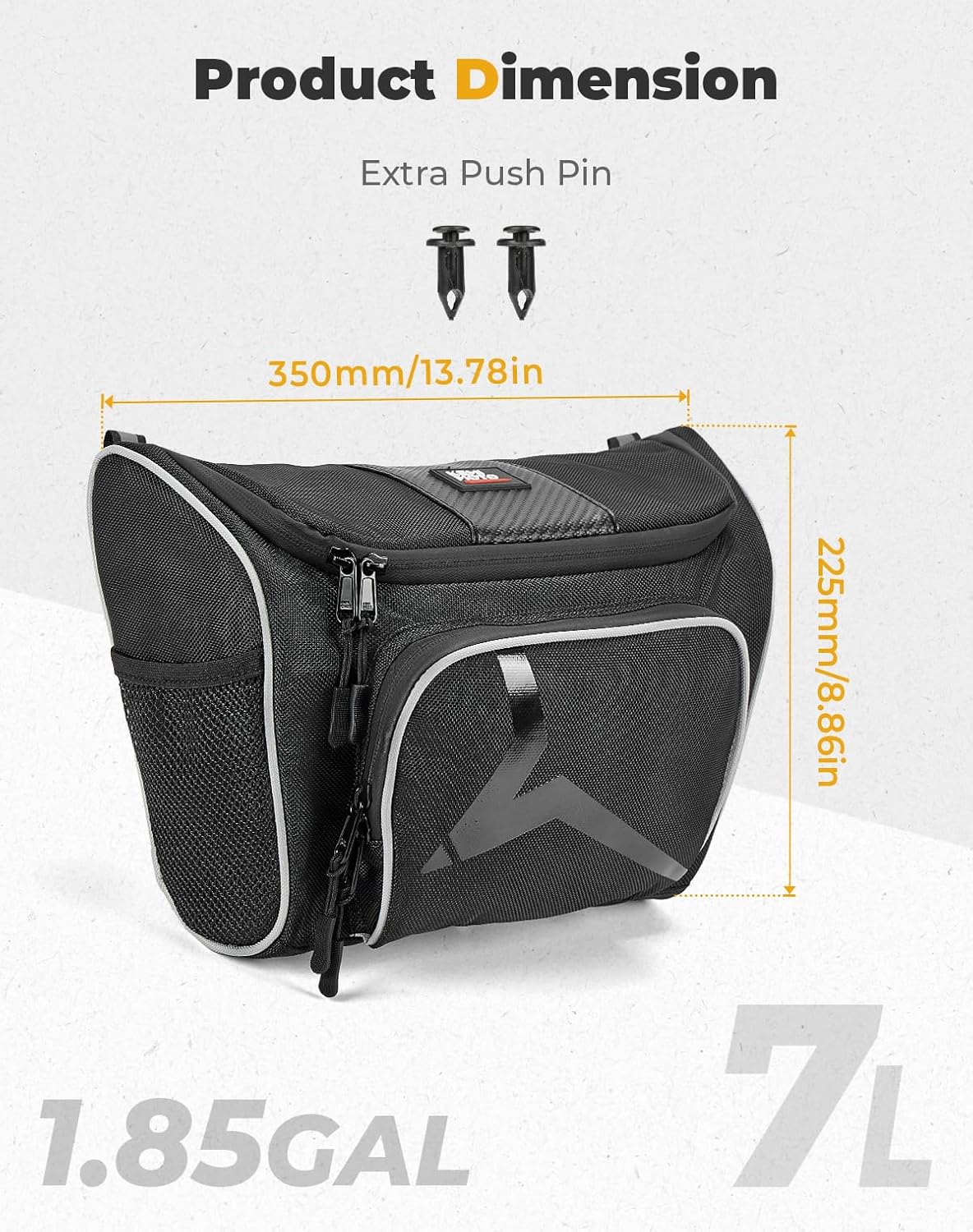 KEMIMOTO Storage Bag 1.85 GAL 1680D Fabric, Compatible with CFMOTO ZForce 800 / ZForce 500 Trail 2014-2022 Center Seat Bag Water-Resistant UTV Storage with Side Pocket