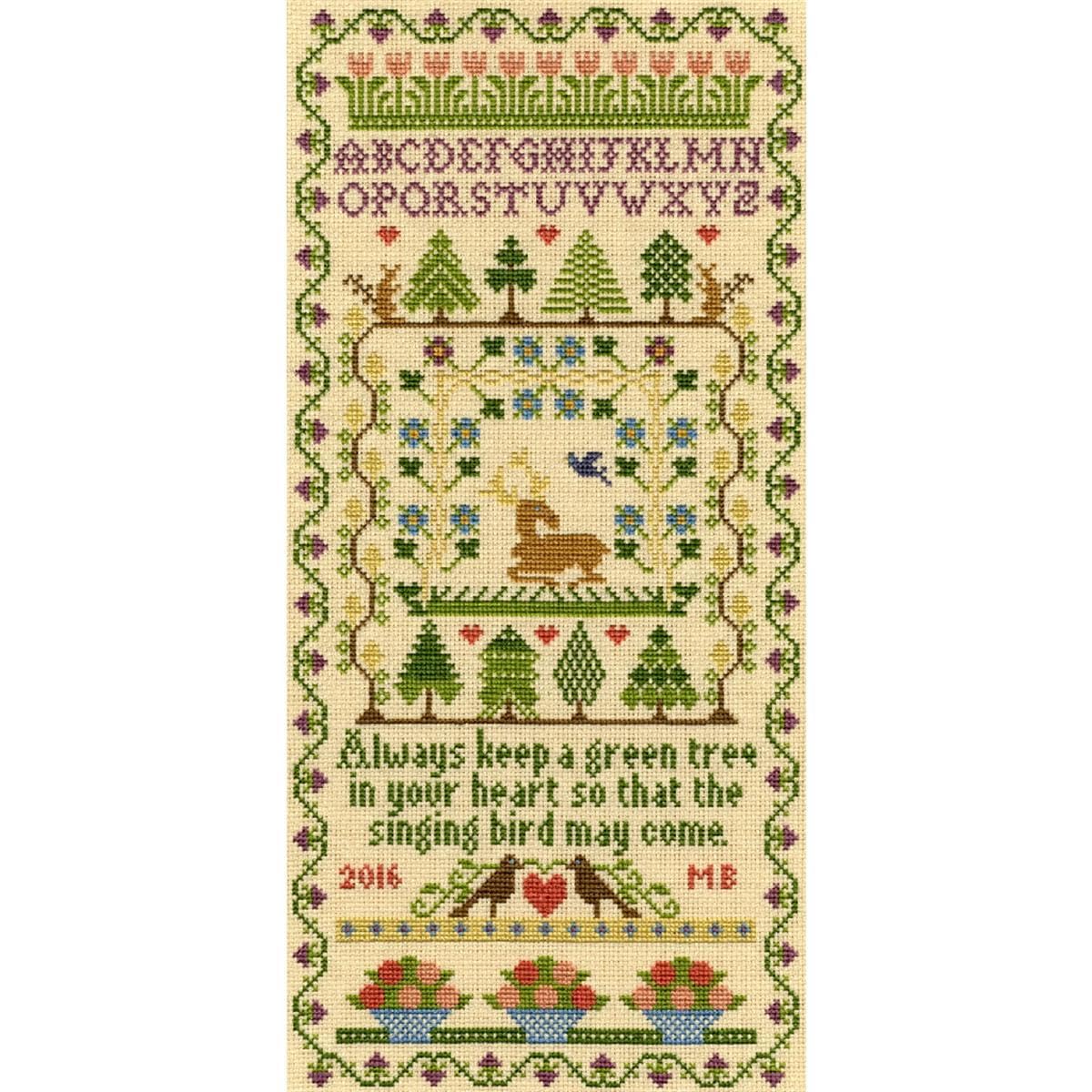 Kit point de croix compté Green Tree diagramme Moira Blackburn