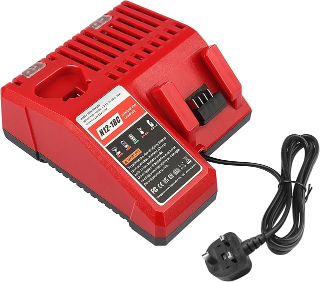 LabTEC M12&M18FC Dual Battery Charger for Milwaukee,12V-18V 90W Charger Replacement for Milwaukee XC 48-59-1812 48-11-1820 48-11-2402 48-11-1840 48-11-1850 48-11-1852 48-11-2401 Li-ion Tool Battery
