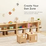 OOOK 2-Shelf Montessori Shelf Toy Organizers and Storage for Kids, 3-Section Wooden Storage Cabinet Shelves for Classroom, Kindergarten, Kids Room, Playroom