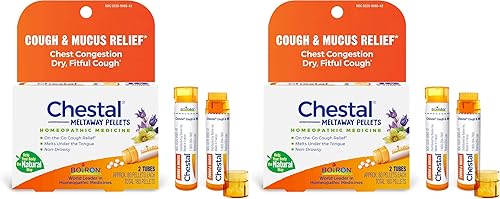 Miniatura 9 de Boiron Chestal Pellets para el alivio de la tos y el moco, congestión nasal o torácica, y alivio del dolor de garganta - 2 unidades (160 pastillas)