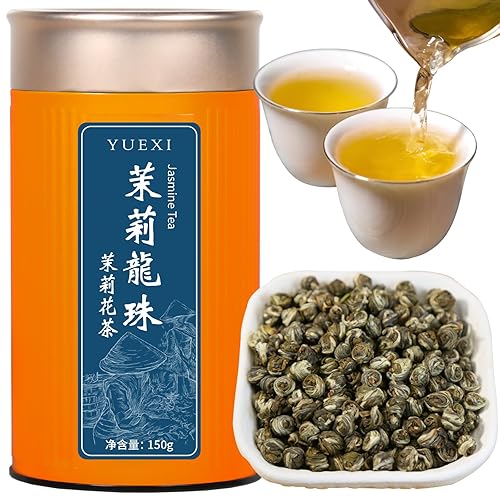 Yuexi Té verde de jazmín Perlas de dragón de jazmín Té de hojas sueltas Té verde chino Aroma dulce 5.3oz150g