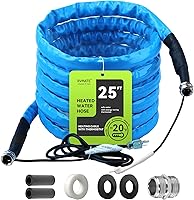RVMATE 25FT Heated RV Water Hose -20°F Freeze Protection, Energy-Saving Thermostat, Lead-Free Safe Drinking Water for RV Camping Garden