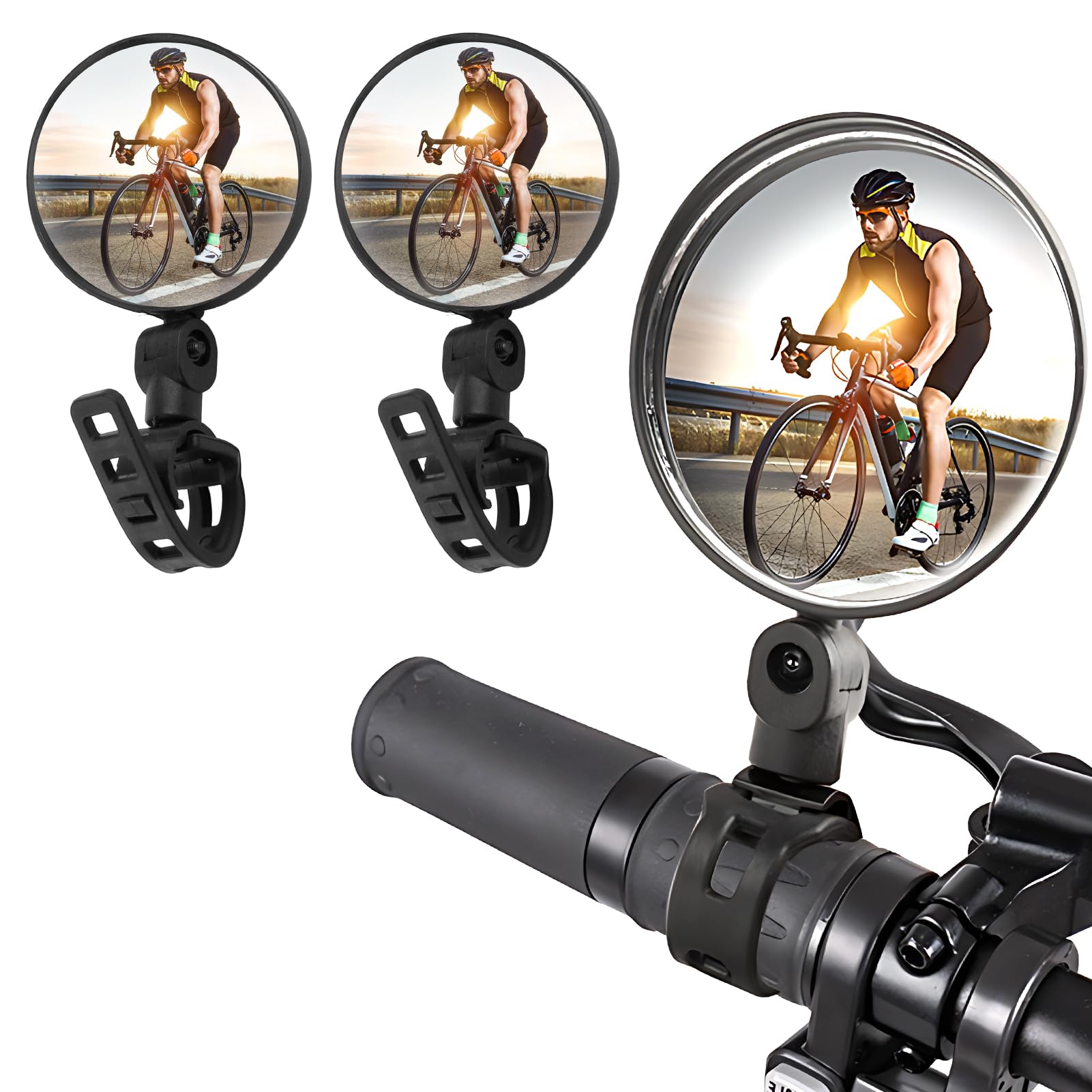 SPRINTECH Specchietti Bici Regolabili Montaggio Al Manubrio Corsa Nero Coppia