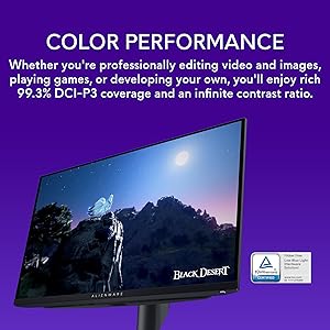 Alienware AW2725DF OLED Gaming Monitor - 26.7-inch Quantom-Dot WQHD (2560x1440) 360Hz 0.03Ms Display, AMD FreeSync Premium Pro, HDMI/DP/USB 3.2 Gen1, Height/Tilt/Swivel/Pivot Adjustability - Black