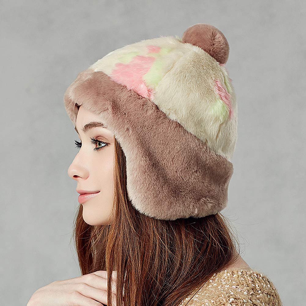 Donna Beanie Berretto,Cappelli da Sci Invernali Donna con Paraorecchie Berretto Russo Cappello Berretto da Snowboard