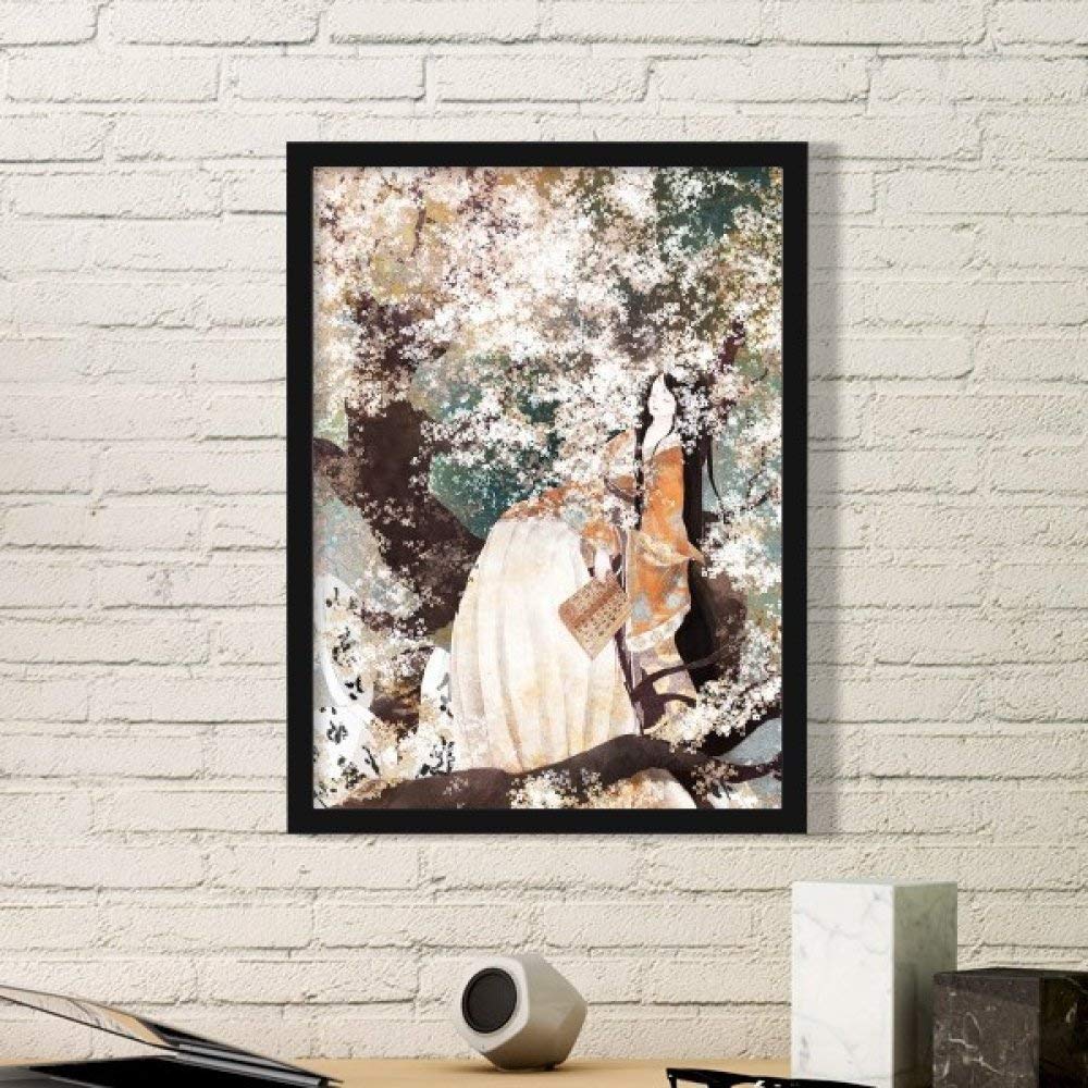 Cadre photo noir art classique chinois DIYthinker avec estampe et sticker mural