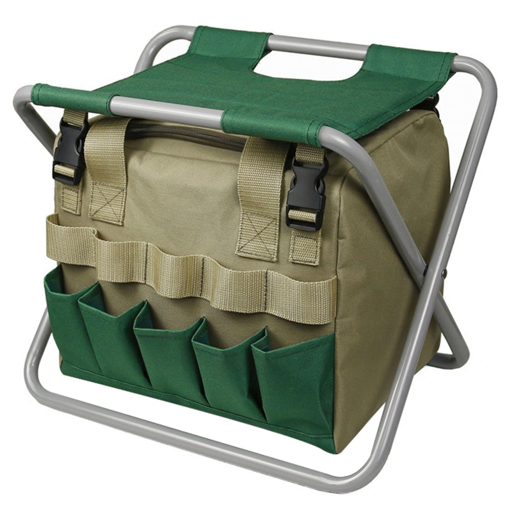 Sac de rangement amovible et banc jardinage pour ne plus perdre vos outils