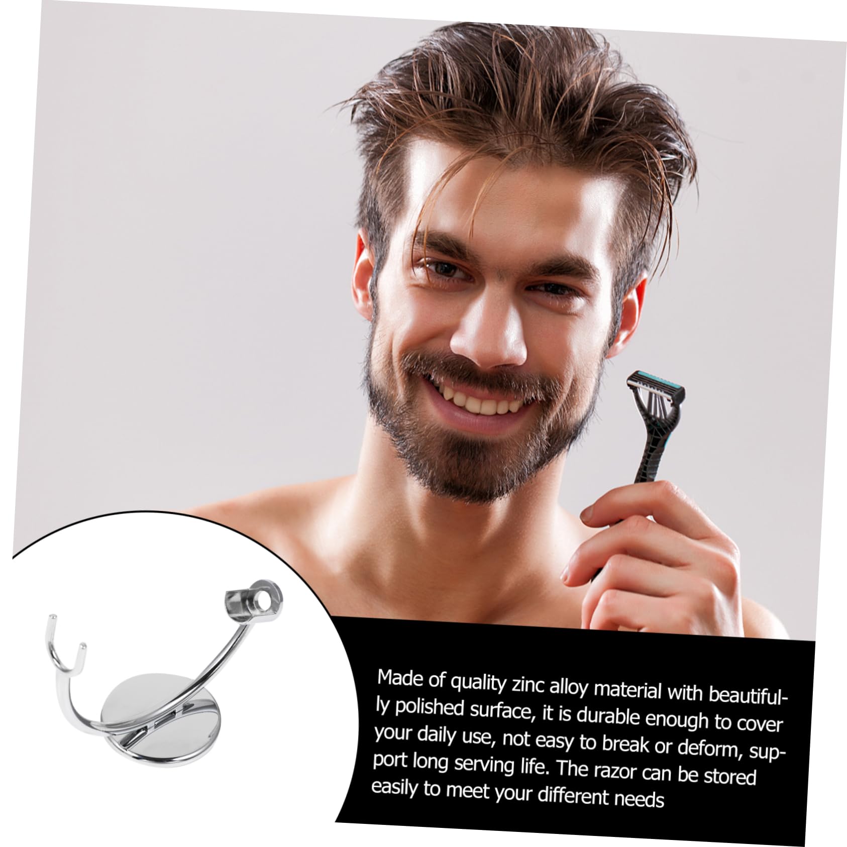 Ipetboom Men's Razor Beard Shaving Tool Holder Blade Organizer Stable Supporter Zinc Alloy Construction