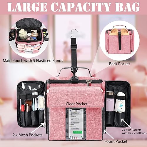 Miniatura 2 de Bolsa de mano para ducha, organizador portátil de gran capacidad, organizador de ducha colgante para viajes universitarios, gimnasio, campamento,