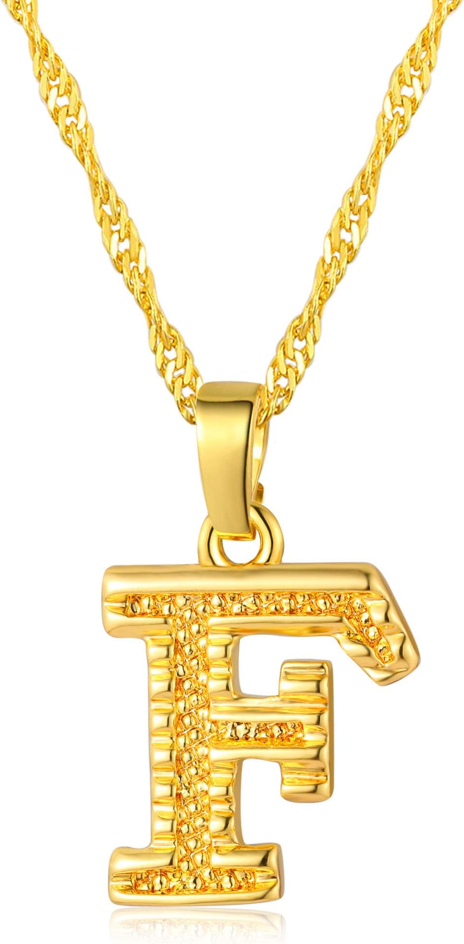 KOHOTA Initial Necklace for Women 18K Gold Plated Letter Necklace A-Z Alphabet Pendant Personalized Name Monogram Necklace, Cubic Zirconia