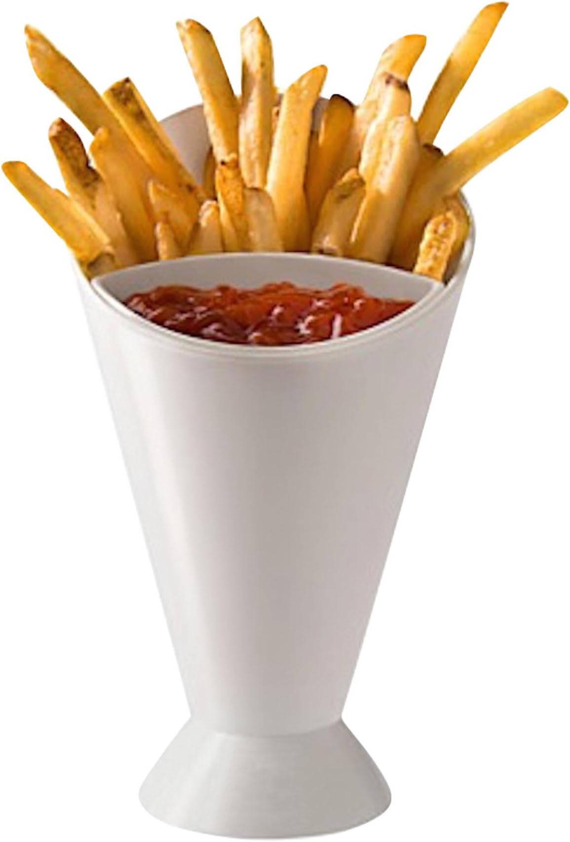 4-pack French Fry Cone Dipping Cups for French Fries and Veggies w/Removable Dip Cup - BPA Free - In Ready-to-wrap box for gift giving
