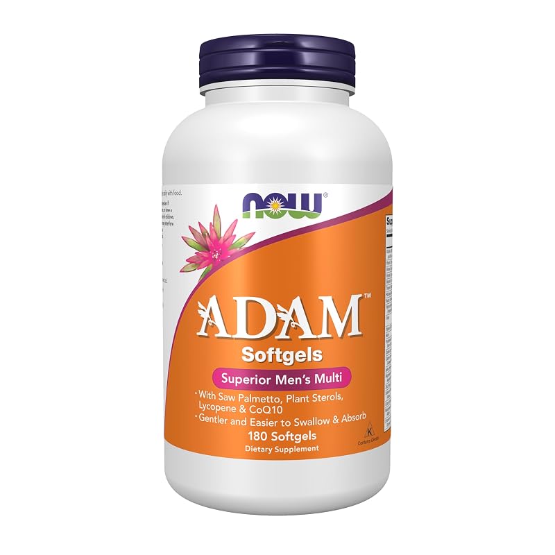 NOW Multivitamínico masculino com saw palmetto, esteróis vegetais, licopeno e CoQ10, 180 cápsulas gelatinosas