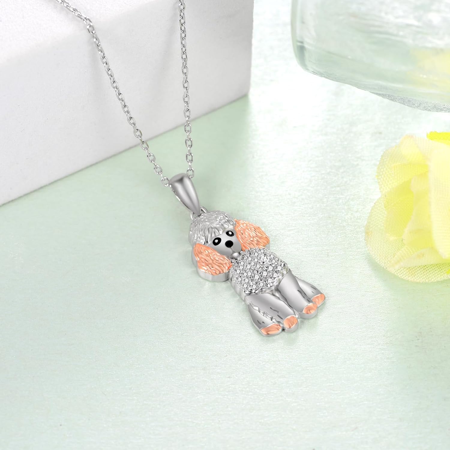 Yorkie/Pug/Maltese/Poodle/German Shepherd Necklace 925 Sterling Silver Dog Pendant Necklaces for Women Dog Jewelry Gifts for Women Dog Loves - Image 3