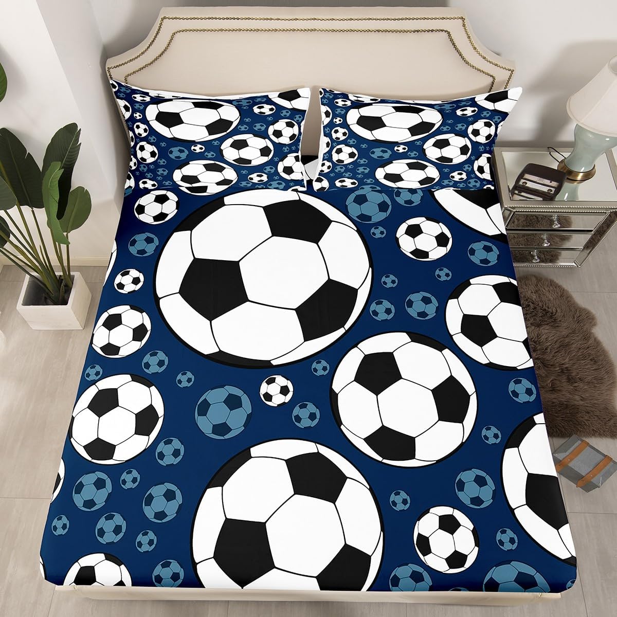 Erosebridal Golf Print Bed Sheets Sports Games Bedding Set Queen Golf Ball Lover Fitted Sheet for Kids Teen Adults,Modern Ball Sports Purple Sheets Room Decor