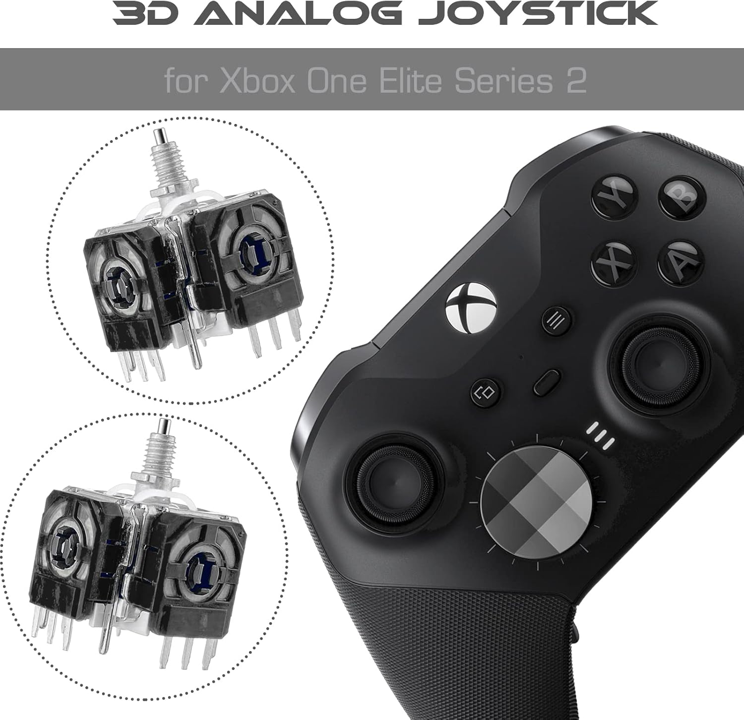 2 Pack Controller 3D Analog Joystick Thumb Sticks Replacement Repair Parts for Xbox One Elite 2- - Fixes Stick Drift, Broken, and Loose Joysticks on Elite Series 2 Controllers