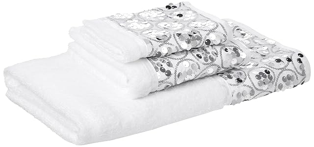 Popular Bath Sinatra Modern Bathroom Towel Set 3 Piece Hand and Wash Towel Luxury Contemporary Decor Bling Bath
