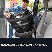 Vista 4 de Evenflo Revolve360 Slim 2-en-1 Asiento rotacional para auto con cubierta de limpieza rápida (Negro Salem)