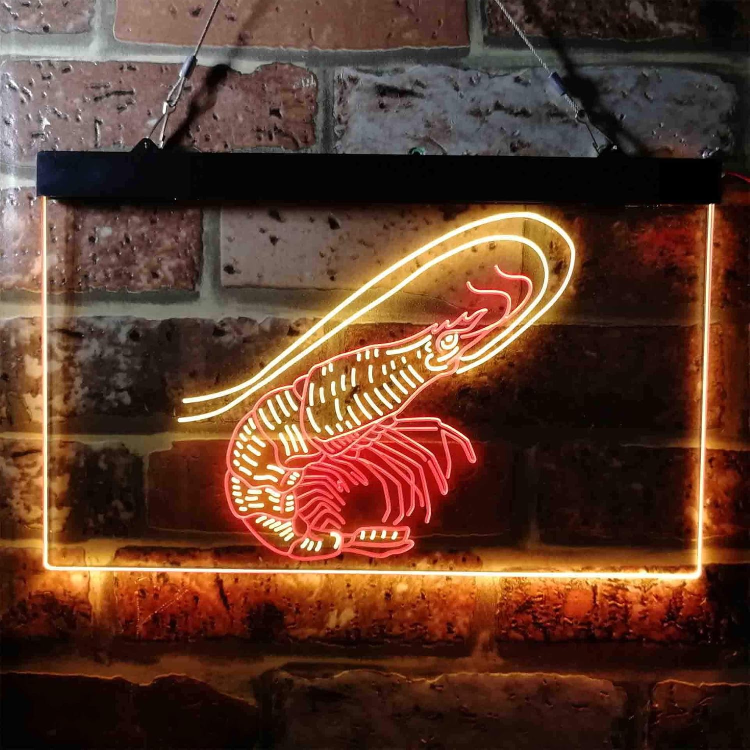 ADVPRO Shrimp Seafood Ocean Display Dual Color LED Neon Sign Red & Yellow 12 x 8 Inches st6s32-i3722-ry