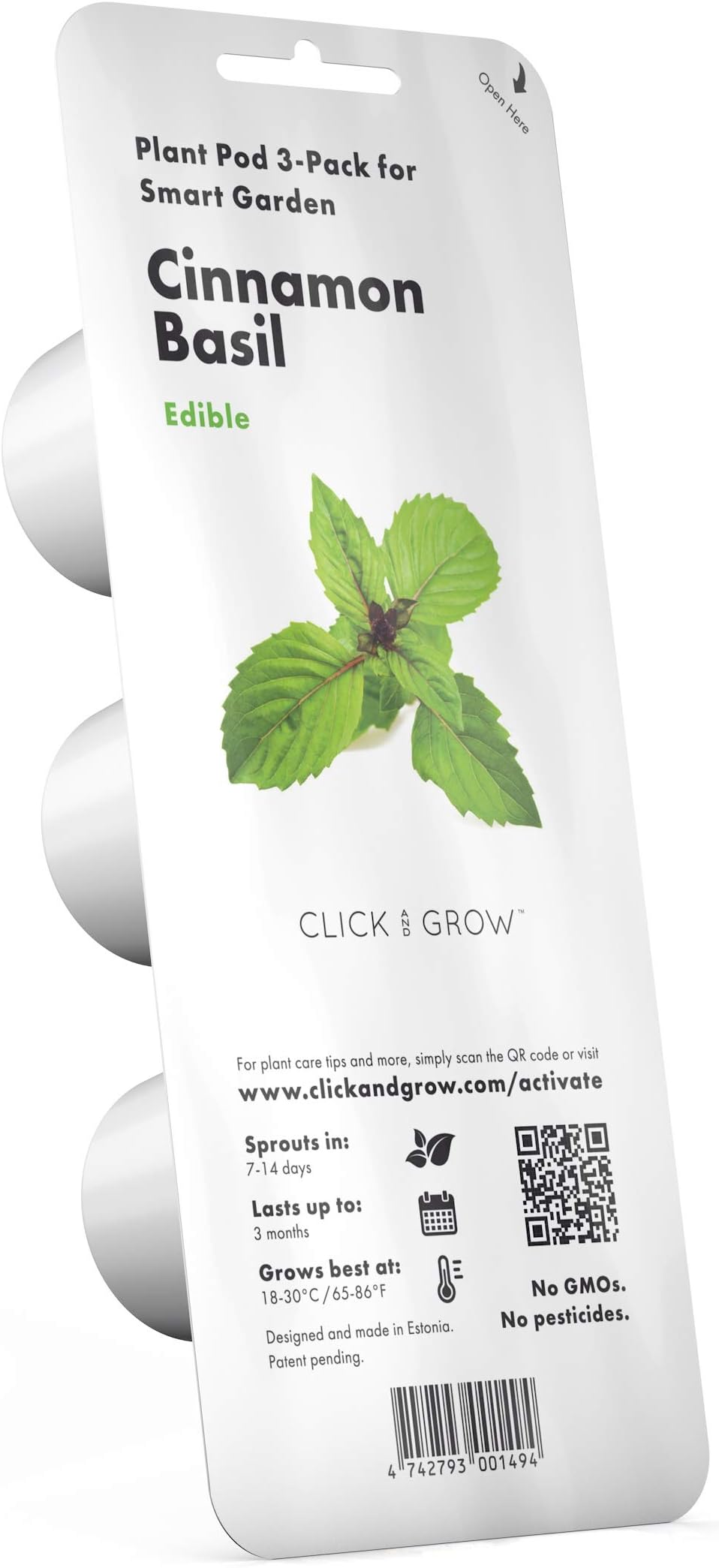 Click and Grow Smart Garden Cinnamon Basil Plant Pods, 3-Pack