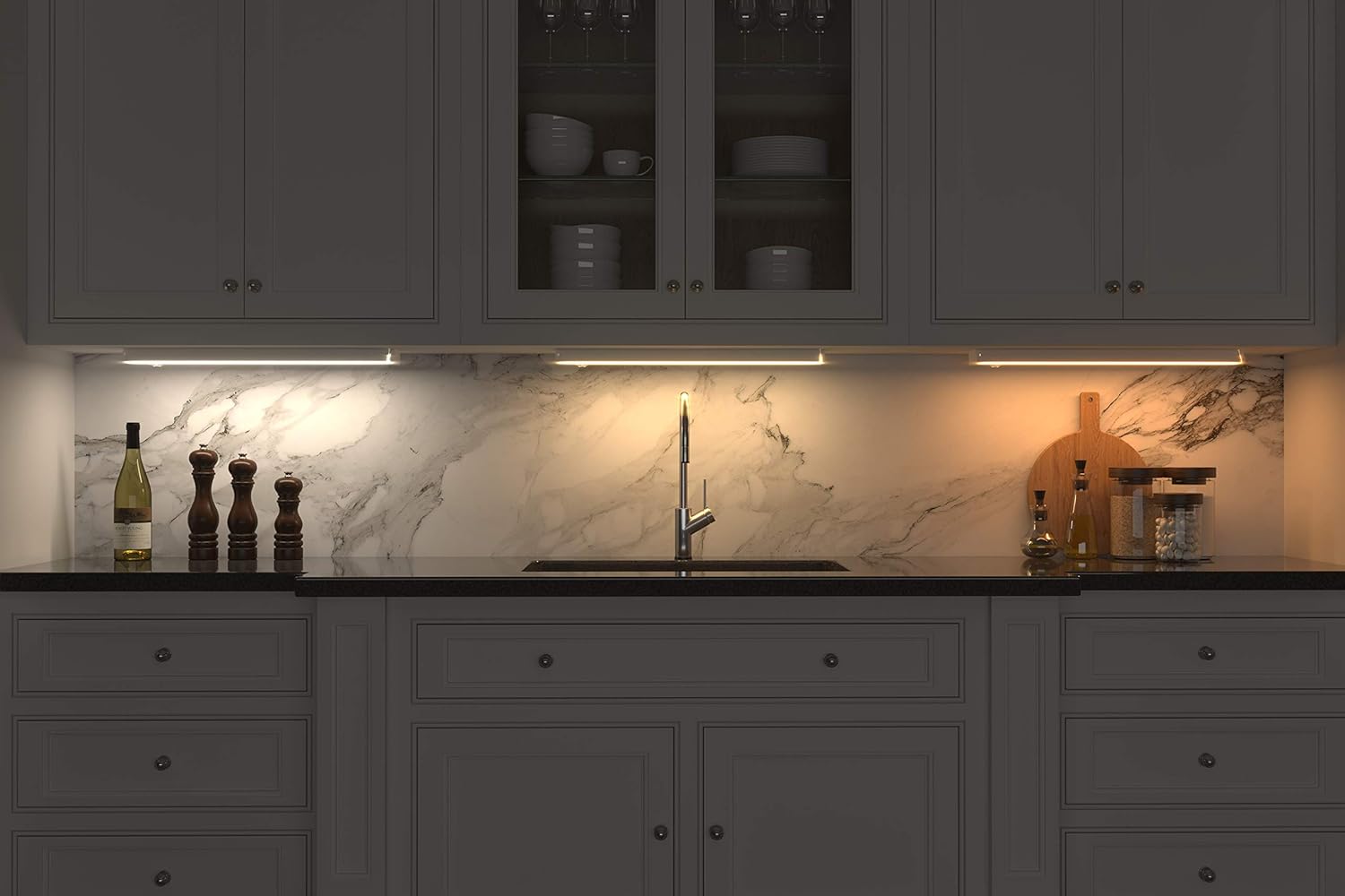 Big Sale GetInLight 3 Color Levels Swivel LED Under Cabinet Light, Glass Cover, Dimmable, Hardwired/Plug-in, Warm White(2700K), Soft White(3000K), Bright White(4000K), White Finished, 18-inch, IN-0202-2-WH