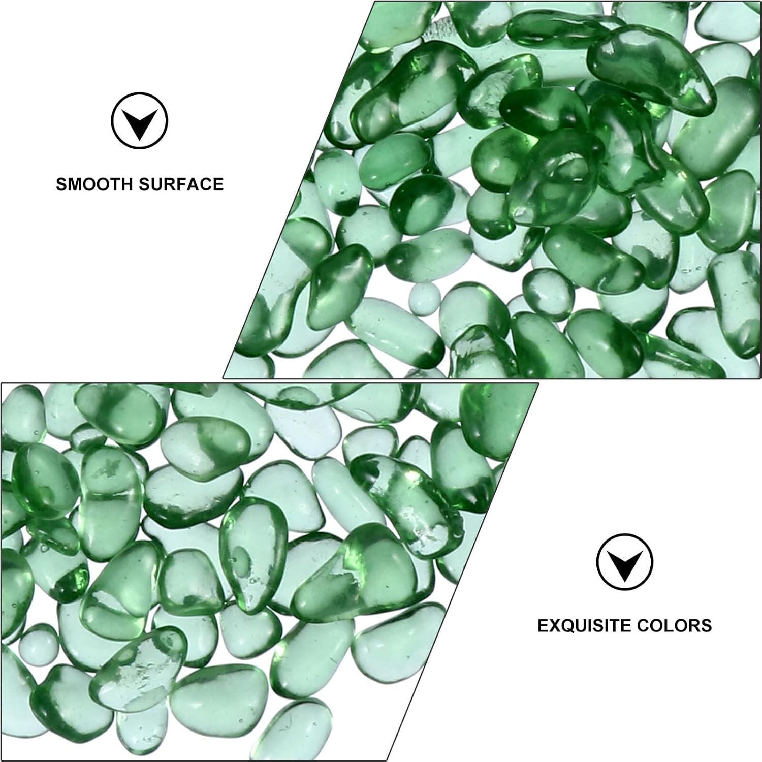 Colorful Glass Crystal Stone Aquarium Fish Tank Decor 500g Pack Fish Tank Pebbles for Freshwater and Saltwater Aquariums