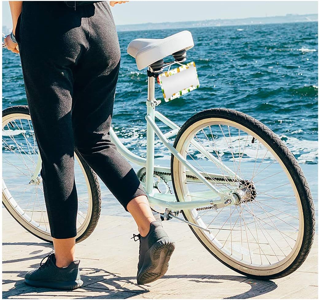 Car License Plate Frames Durable Auto Accessories Colorful Leopard with Sunflower Print Stainless Steel Frame for Stand Size