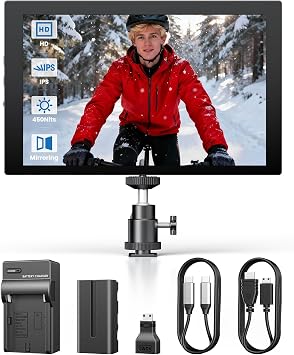 Eyoyo 7-inch Camera Field Monitor 1280x800 IPS Mini HDMI Video Monitors, Screen Mirroring for iPhone, Battery Powered Portable Monitor for DSLR Photography PC Computer Security Monitoring Raspbery Pi