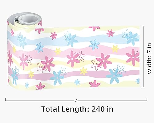 Vista 322 de FLFK Calcomanías de pared para despegar y pegar, para habitación de los niños, calcomanías de peces bajo el mar, 4 x 240 pulgadas (azul)