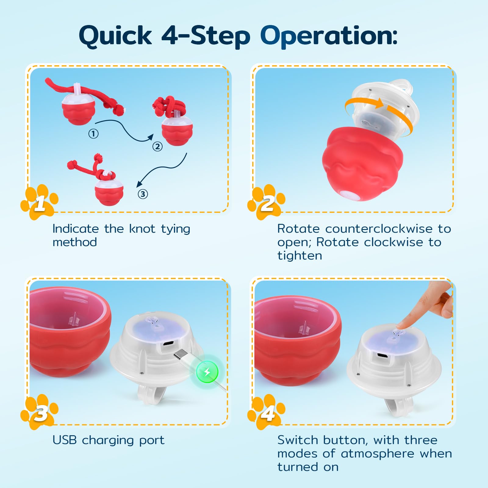 Interactive Dog Ball Toys, USB Rechargeable Automatic Jumping Moving Dog Ball Toy, Touch Activated, 3 Modes - Image 3