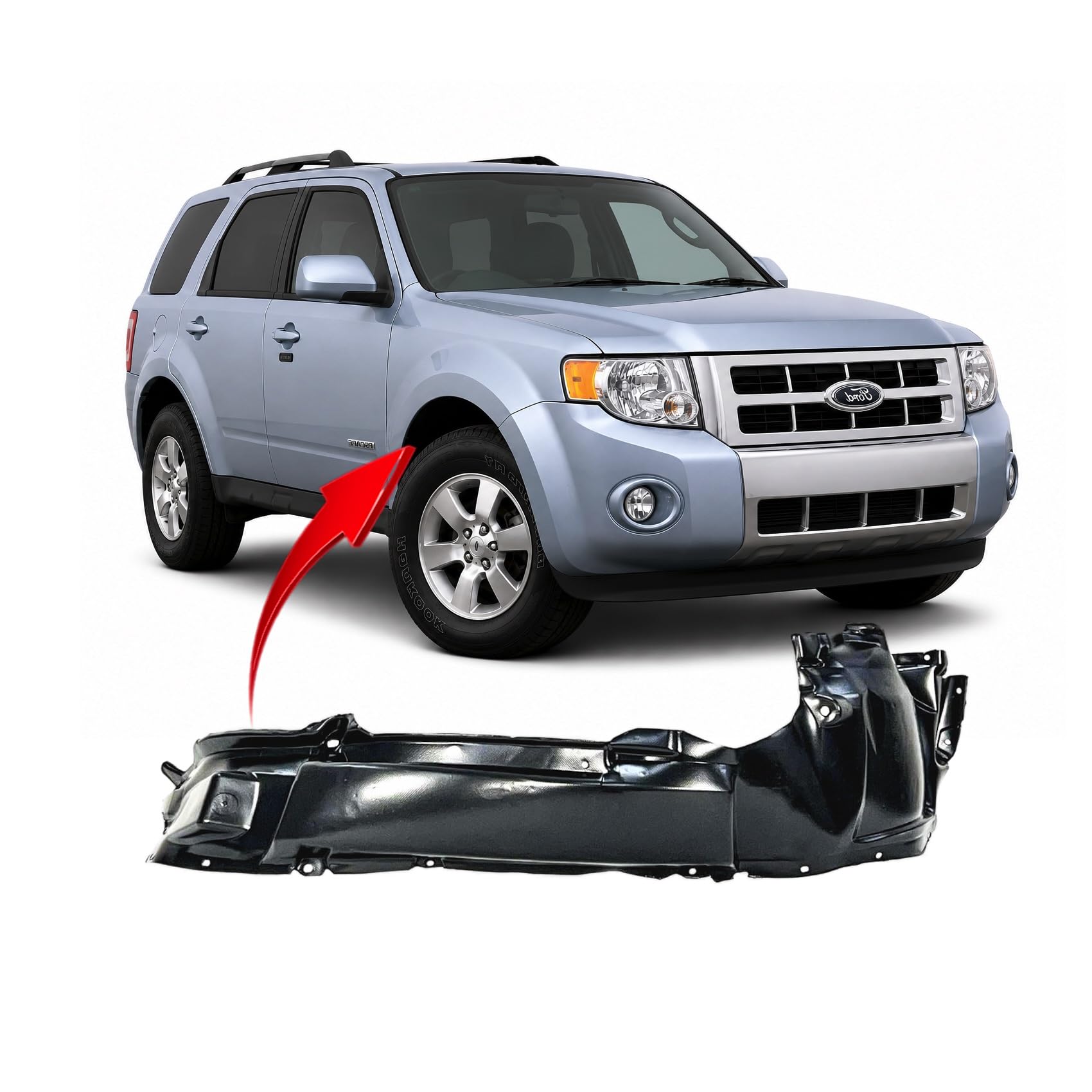 FitParts Compatible with Ford Escape 2008–2012 Front Right Fender Liner