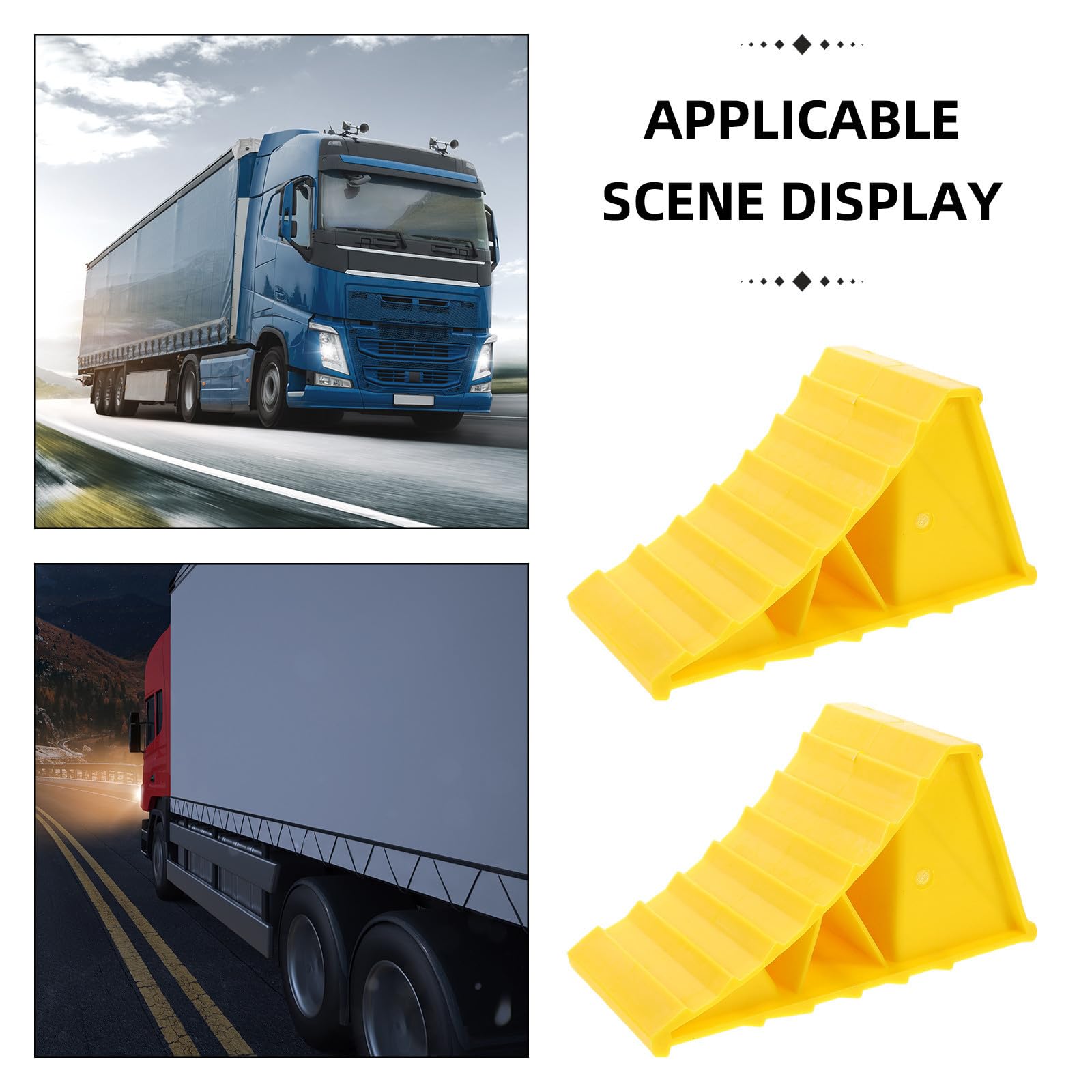 SOLUSTRE Robuster Kunststoff Radkeil 20x12x11cm Rutschfester Reifenblock für Pkw Wohnmobil LKW Kompakter Unterlegkeil für Garagen und Steigungen 1 Paar
