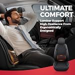 FREESOO Black Car Seat Covers Full Set - Faux Nappa Leather Seat Covers for Cars, Ultra Breathable Waterproof Front Seats Protector with Lumbar Support, Universal Fit for Automotive Sedan SUVs Pickups | faux nappa leather seat covers, waterproof brea