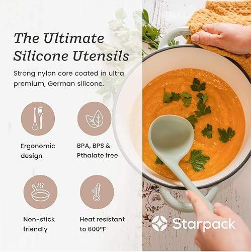 Miniatura 2 de Starpack - Juego de utensilios de cocina de silicona (5 piezas)  10.5 pulgadas  Juego de utensilios de cocina resistentes al calor hasta 600 F