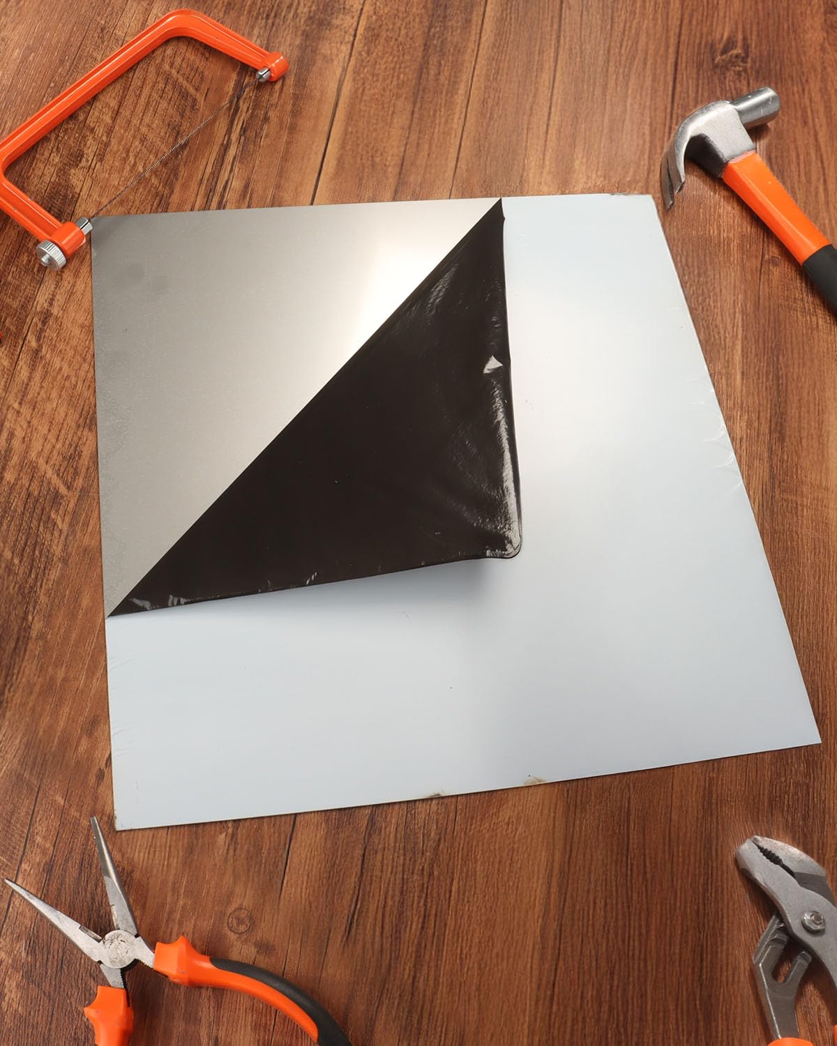 Rocaris 2pcs 304 Stainless Steel Sheet, 12" X 12" X 1/16" Thickness Stainless Steel Plates Metal, 16 Gauge Metal Plates for Kichen, DIY Projects, Auto Repair, Brushed Silver Surface